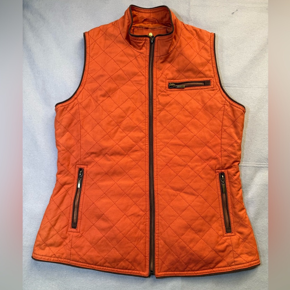 Pendleton Full-Zip Orange Quilted Vest - image 1